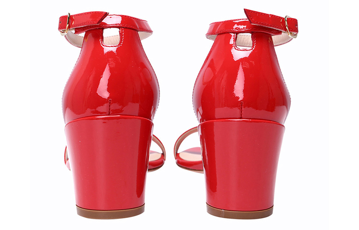 (W) Stuart Weitzman Block Heel Sandals 'Patent Red' 圖 4