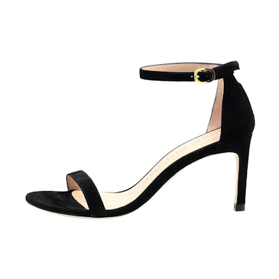 (W) Stuart Weitzman Classic Slim Heel Sandal 'Velvet Black'