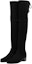 Shop (W) Stuart Weitzman But Hitam Klasik Suede Bertumit Tinggi Atas Lutut. MIDLANDSUEDESTRBLACK