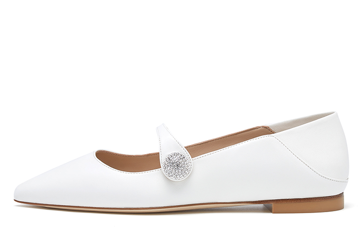 (Women) Stuart Weitzman Crystal Ball Maryjane Convertible Flat 'Glacier White' SW2502019-WHI
