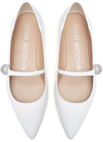 Shop stuart weitzman 水晶球瑪麗珍可轉換平底鞋 納巴皮女鞋 冰河白