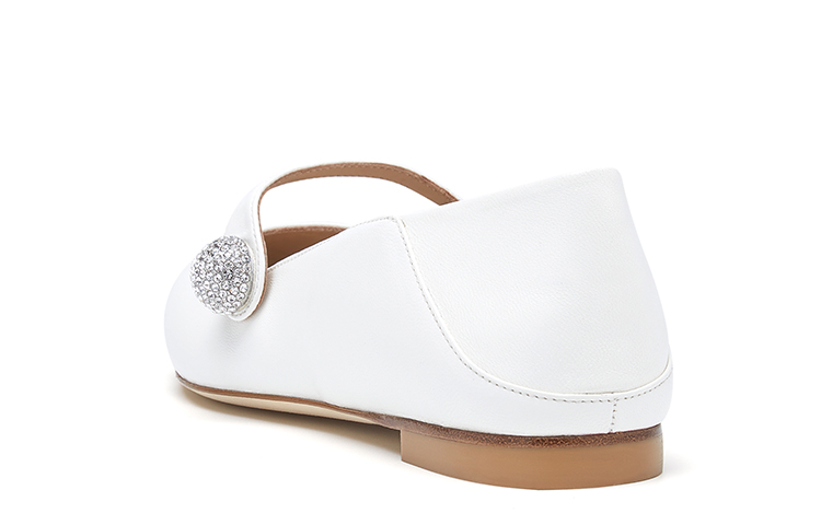 Purchase (Women) Stuart Weitzman Crystal Ball Maryjane Convertible Flat 'Glacier White' SW2502019-WHI