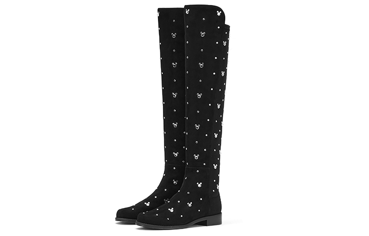 Purchase 迪士尼 x Stuart Weitzman 5050磨砂皮透明水晶過膝靴 女款 黑色