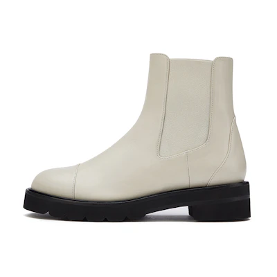 (W) Stuart Weitzman Frankie Lift Bootie 'Oat White'