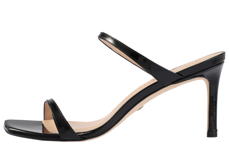 (Women) Stuart Weitzman Glossy Leather High-Heel Sandals Black - 7.5cm ALEENA75PAT Black