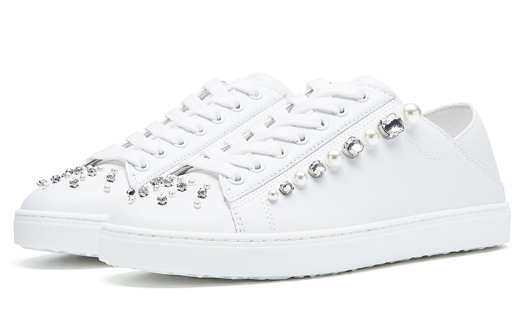(W) Stuart Weitzman Goldie Glam Convertible Sneaker 'White Fashion' 圖 5