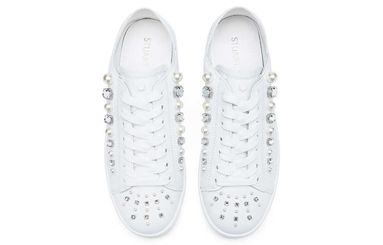 (W) Stuart Weitzman Goldie Glam Convertible Sneaker 'White Fashion' 圖 6