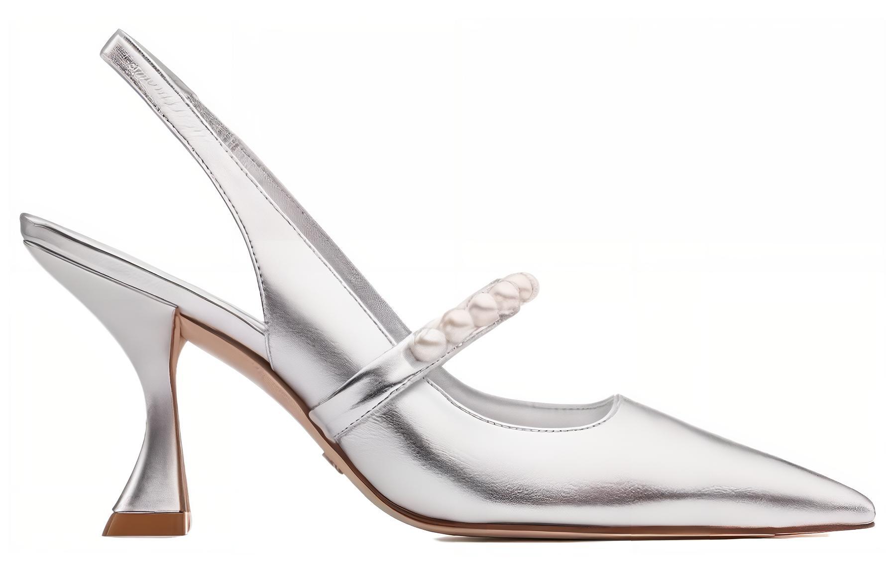 Order (W) (女性用) スチュアート ワイツマン ゴールディ Xcurve 85 'パール メアリー ジェーン' SW3504004-SIL SW3504004-SIL