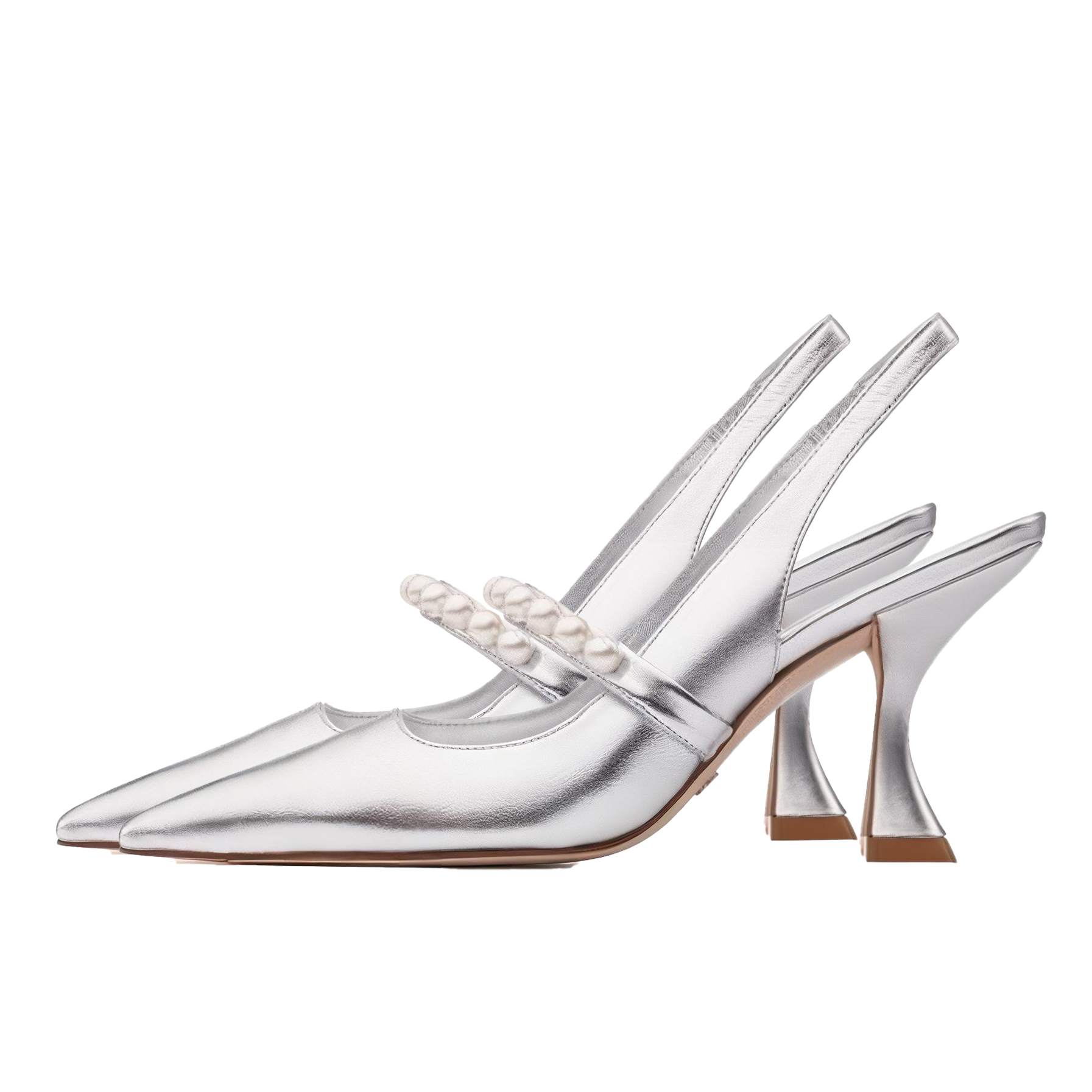 Lookbook (W) (女性用) スチュアート ワイツマン ゴールディ Xcurve 85 'パール メアリー ジェーン' SW3504004-SIL SW3504004-SIL