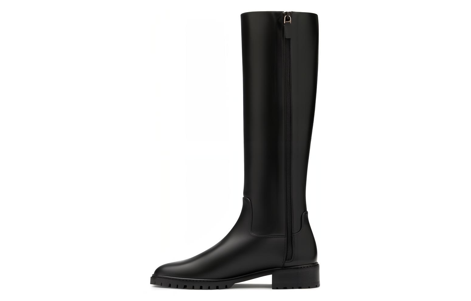 (W) Stuart Weitzman High Boot 'Black Leather Casual'