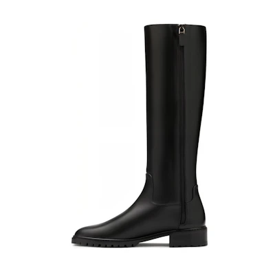 (W) Stuart Weitzman High Boot 'Black Leather Casual'