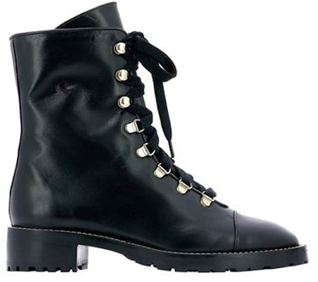stuart weitzman/SW KOLBIE BLOCK BOOTIE 光滑皮革繫帶低筒靴 黑 女款 Order stuart weitzman/SW KOLBIE BLOCK BOOTIE 光滑皮革繫帶低筒靴 黑 女款