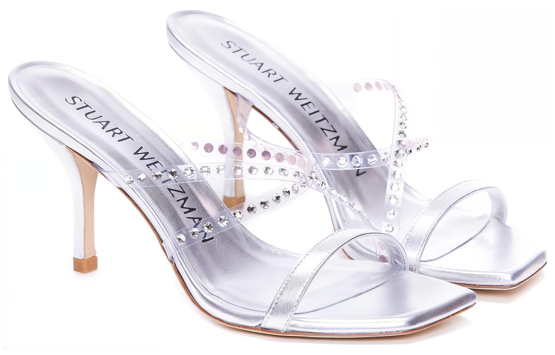 (W) Stuart Weitzman Leather CMFT Slide 'Silver 8.5cm' 圖 3