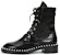 (W) Stuart Weitzman But Kulit Martin dengan Mutiara Hiasan 'Hitam'. SONDRASMOSMOOTHCALFBLACK