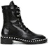 Order (W) Stuart Weitzman But Kulit Martin dengan Mutiara Hiasan 'Hitam'. SONDRASMOSMOOTHCALFBLACK