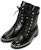 (W) Stuart Weitzman But Kulit Martin dengan Mutiara Hiasan 'Hitam'. SONDRASMOSMOOTHCALFBLACK