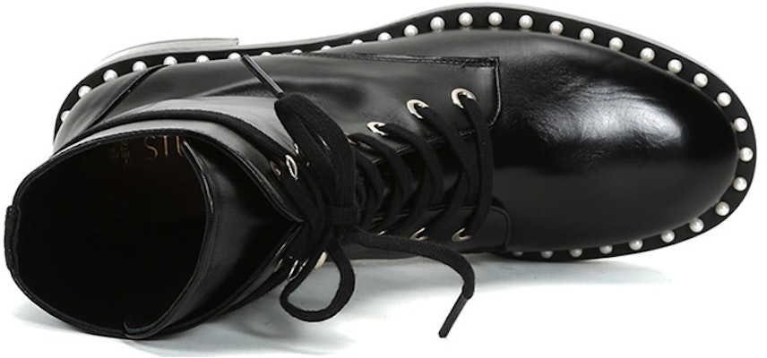 (Women) Stuart Weitzman Leather Martin Ankle Boots with Pearl Embellishment 'Black' SONDRASMOSMOOTHCALFBLACK Purchase (Women) Stuart Weitzman Leather Martin Ankle Boots with Pearl Embellishment 'Black' SONDRASMOSMOOTHCALFBLACK