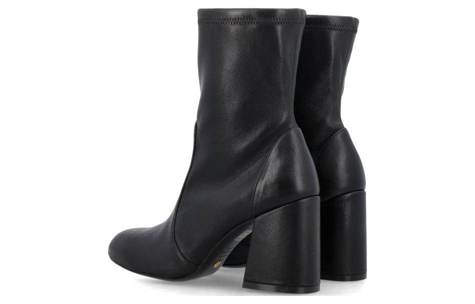 Shop (Women) Stuart Weitzman Leather Pointed-Toe Ankle Boot 'Black' SF413SRL