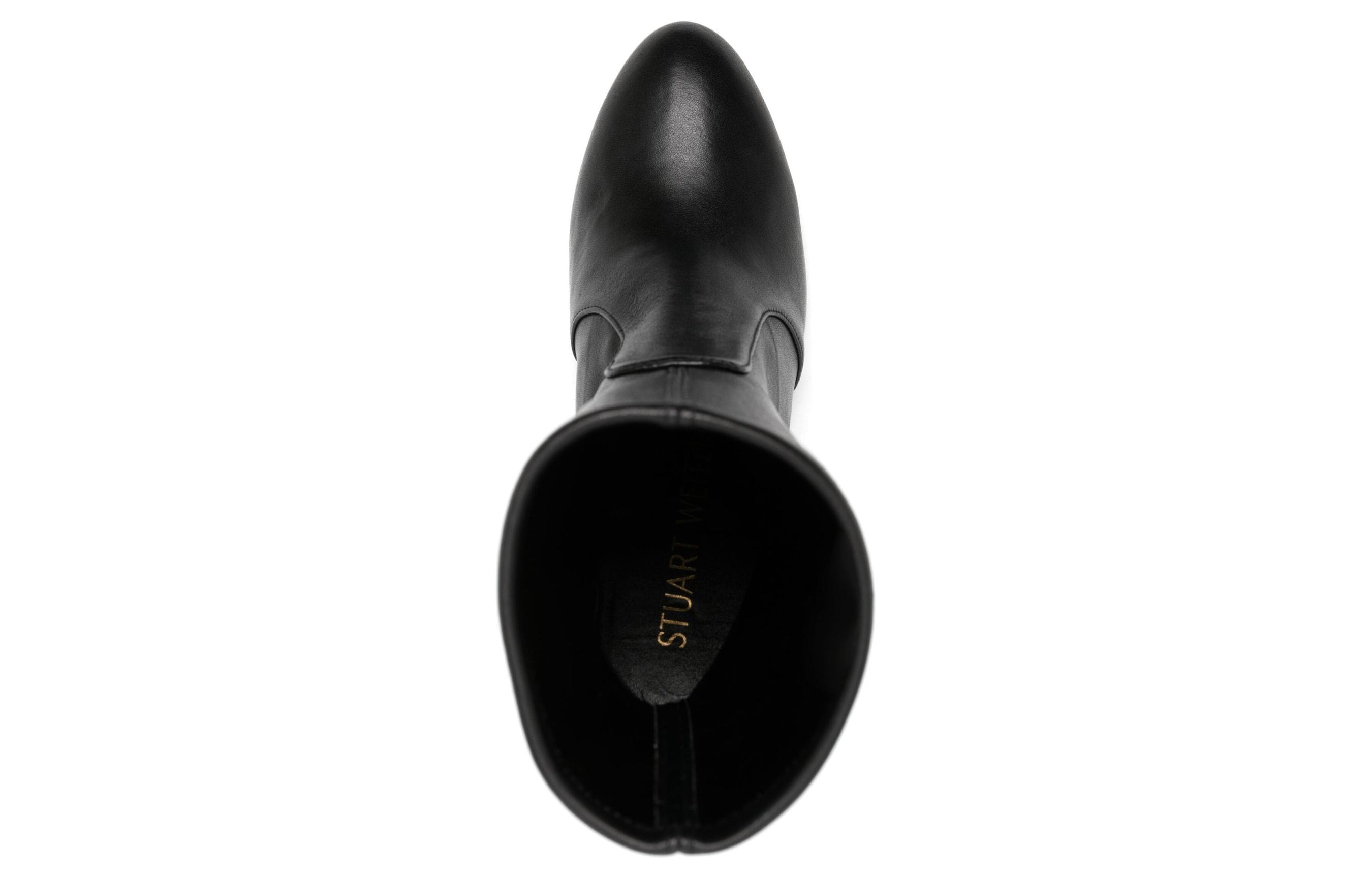 Purchase (Women) Stuart Weitzman Leather Pointed-Toe Ankle Boot 'Black' SF413SRL