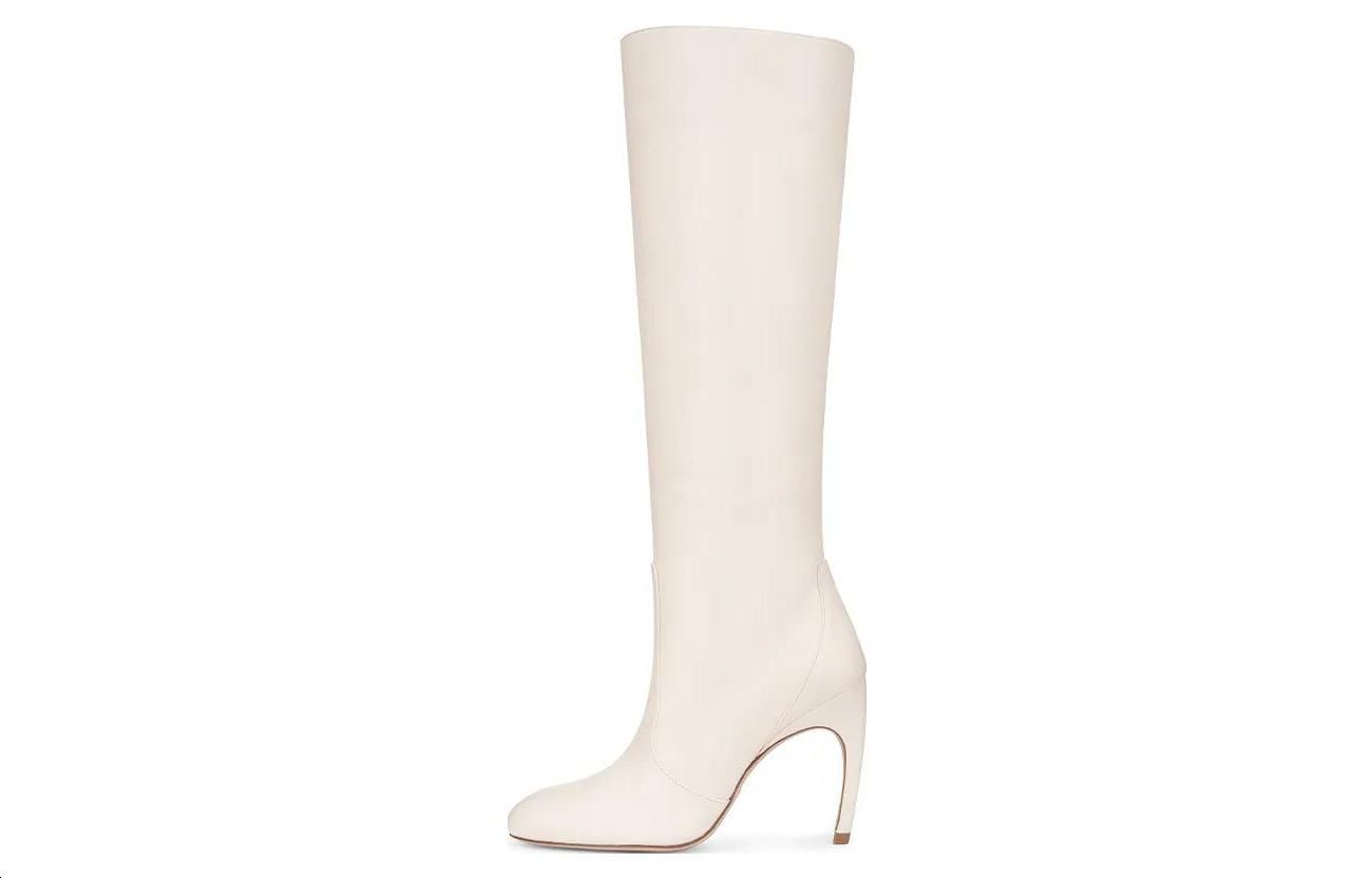 (Women) Stuart Weitzman Leather Pointed-Toe High Boots 'White Comfort' SW3501068