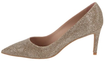 (Women) Stuart Weitzman Leather Pointed-Toe High Heels 'Gold' S6981NOIPLA (Women) Stuart Weitzman Leather Pointed-Toe High Heels 'Gold' S6981NOIPLA