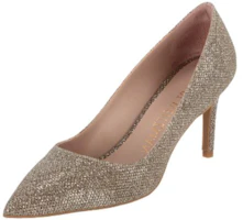 Order (W) Stuart Weitzman Sepatu Hak Tinggi Kulit Runcing 'Emas' S6981NOIPLA