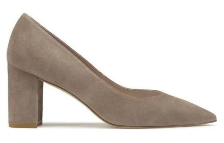 Order (W) Stuart Weitzman Zapato de Cuero Punta Fina 'Tacón Bloque Gris' SW4404010-GRY