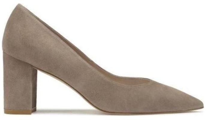 (Women) Stuart Weitzman Leather Pointed Toe Slip-On 'Grey Block Heel' SW4404010-GRY Order (Women) Stuart Weitzman Leather Pointed Toe Slip-On 'Grey Block Heel' SW4404010-GRY