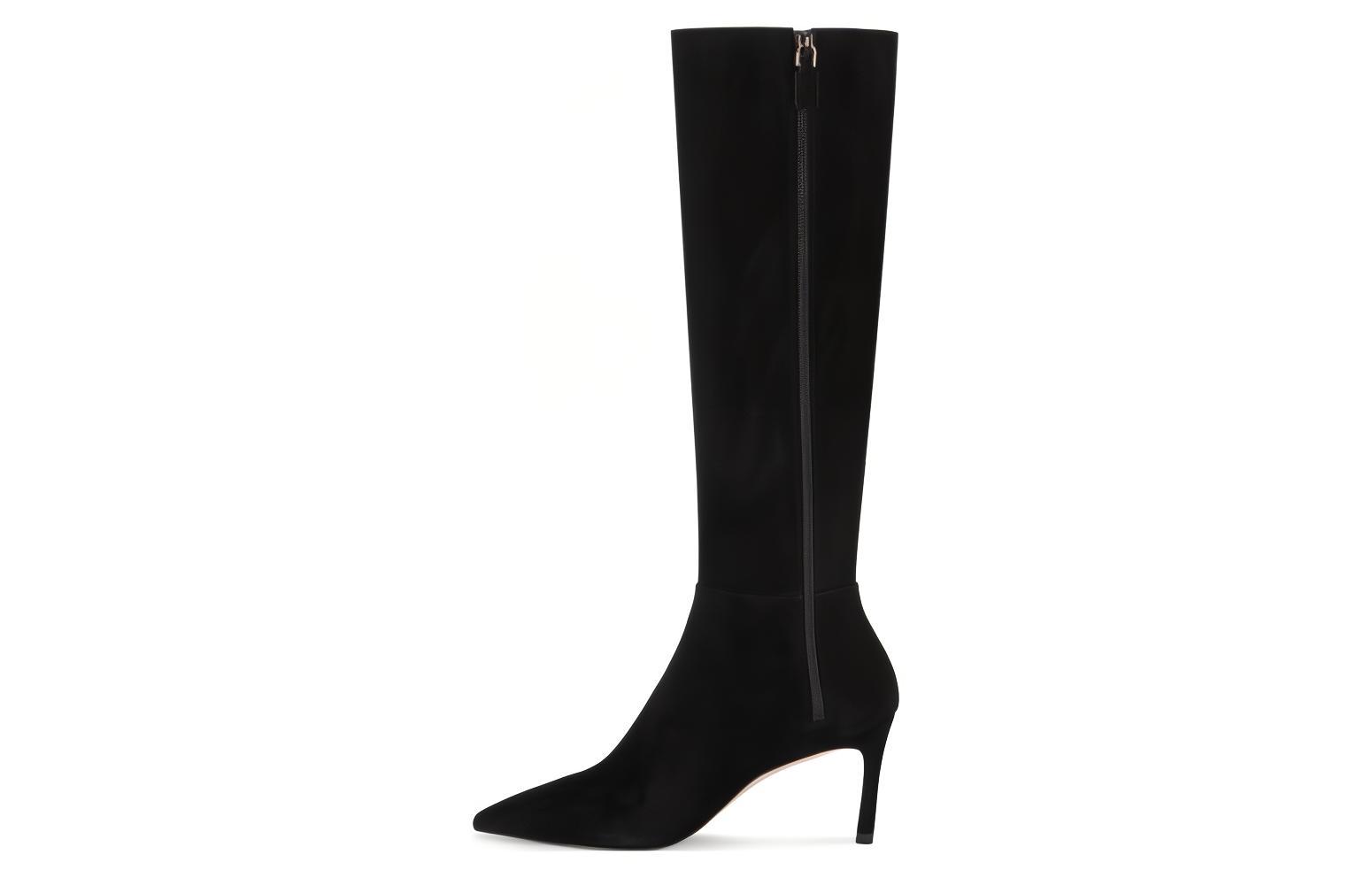 (Women) Stuart Weitzman Leather Pointed Toe Zip-Up Over-the-Knee Boots 'Black' SW3901007-BLK