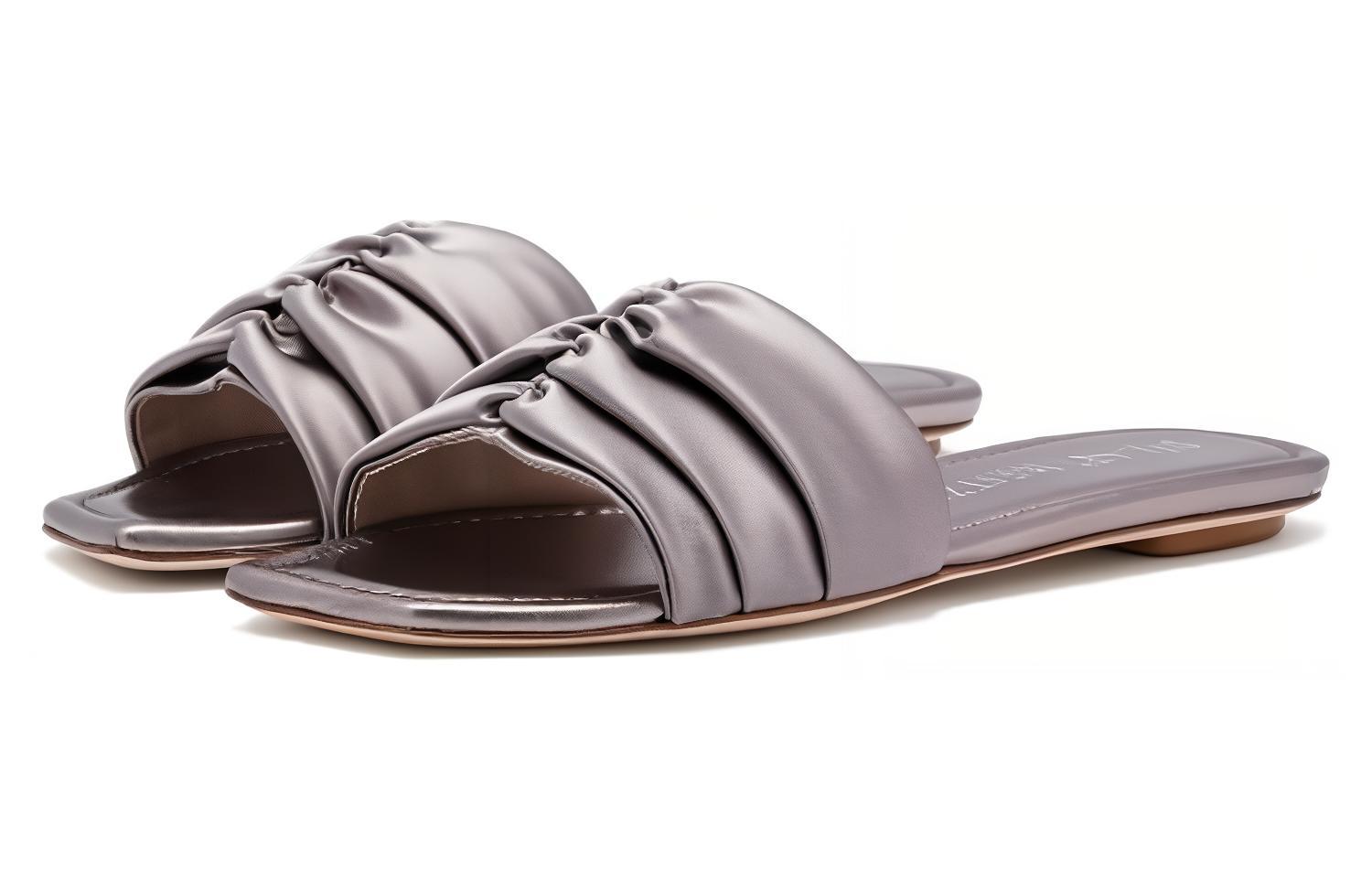 (W) Stuart Weitzman Leather Slide 'Gunmetal' 圖 3