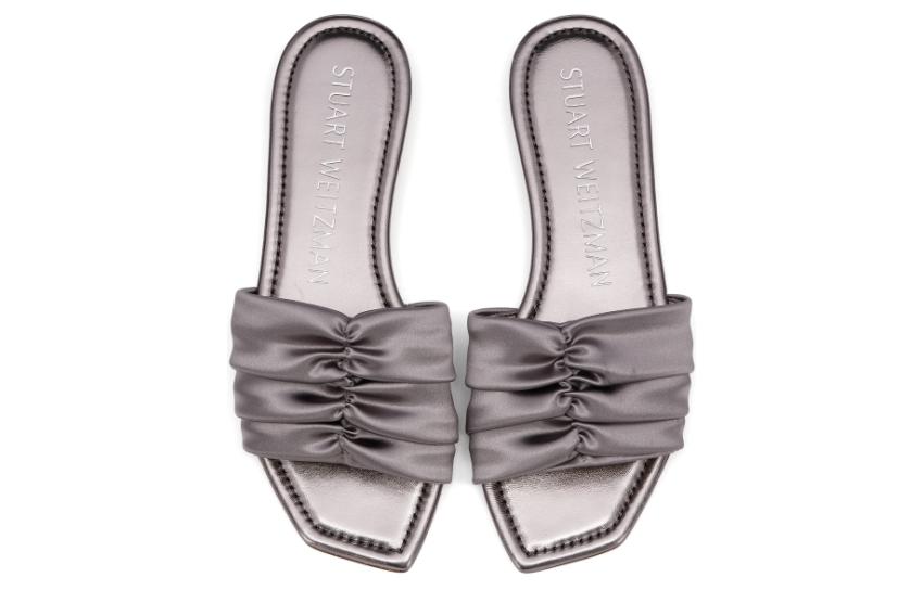 (W) Stuart Weitzman Leather Slide 'Gunmetal' 圖 5