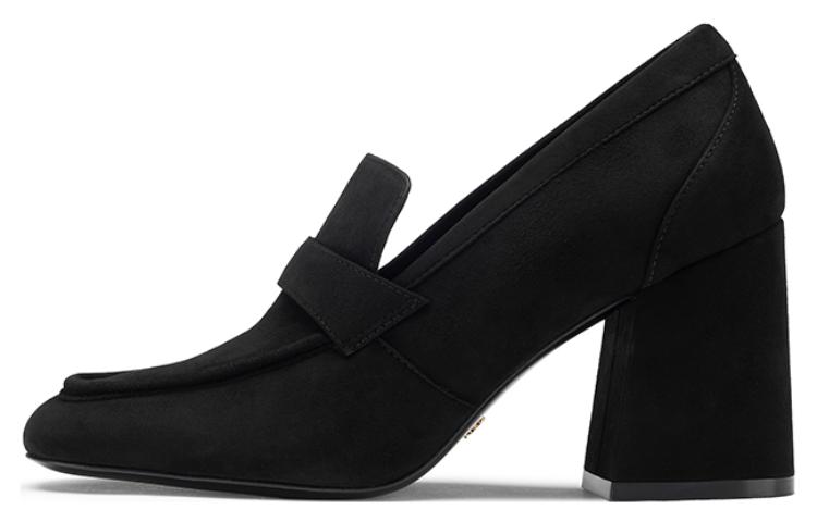 (W) Stuart Weitzman Loafer 'Black Alpaca'