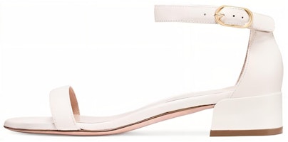 (Women) Stuart Weitzman Low Heel Patent Sandal 'White' NUDISTJUNE-PATENT-WHITE (Women) Stuart Weitzman Low Heel Patent Sandal 'White' NUDISTJUNE-PATENT-WHITE