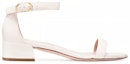 Order (W) Sandal Tumit Rendah Stuart Weitzman Kulit Putih NUDISTJUNE-PATENT-WHITE