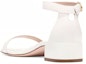 Shop (W) Sandal Tumit Rendah Stuart Weitzman Kulit Putih NUDISTJUNE-PATENT-WHITE