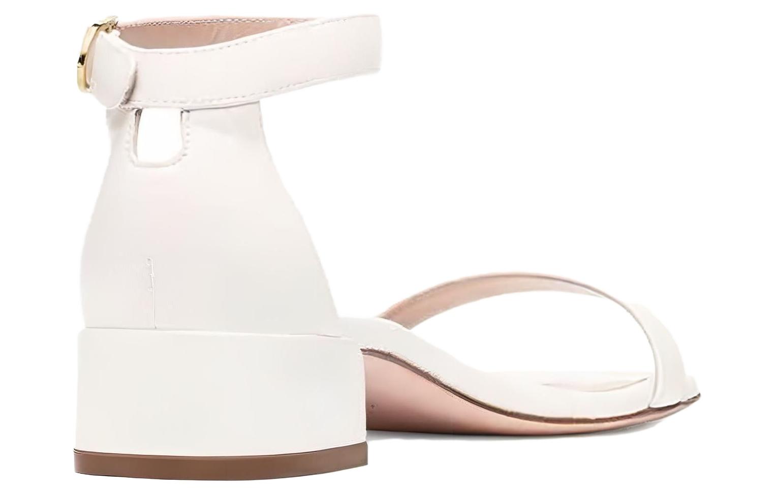 Purchase (W) Sandal Tumit Rendah Stuart Weitzman Kulit Putih NUDISTJUNE-PATENT-WHITE