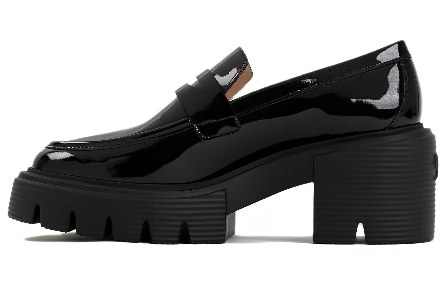 (Women) Stuart Weitzman Low Top Slip-On Platform 'Black Leather' SB814-BLK