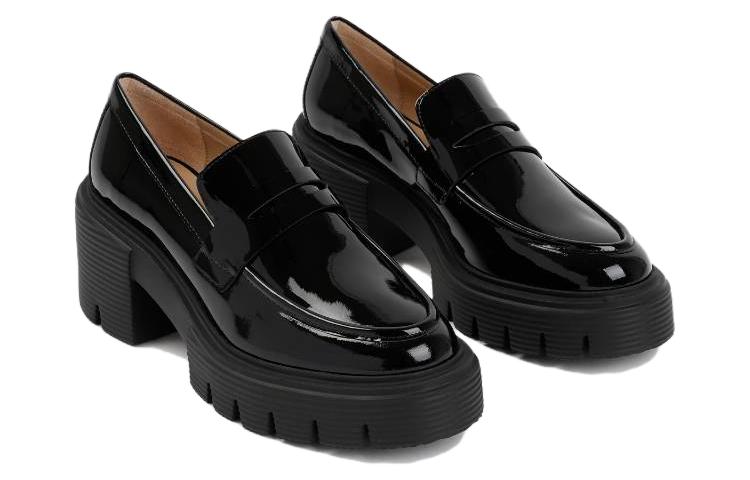 Lookbook (W) 斯图尔特·韦茨曼黑色皮革低帮厚底懒人鞋 SB814-BLK