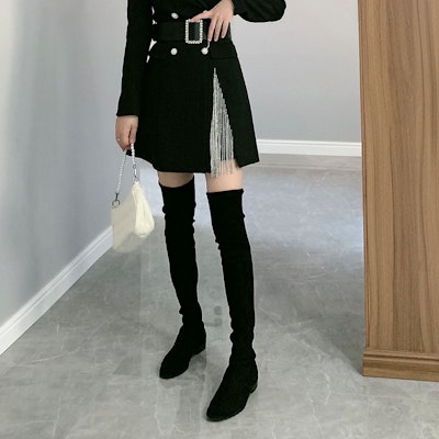 (Women) Stuart Weitzman Lowland 'Black Suede Over-The-Knee Boots' LOWLANDSUSSUEDESTRBLACK Sizing (Women) Stuart Weitzman Lowland 'Black Suede Over-The-Knee Boots' LOWLANDSUSSUEDESTRBLACK