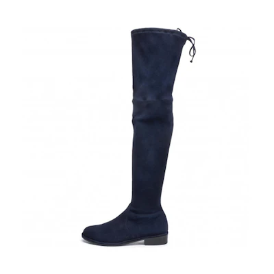 (W) Stuart Weitzman Lowland Over-the-Knee Boots 'Classic Blue Velvet'