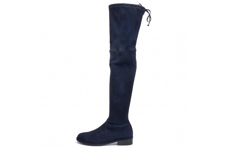 (Women) Stuart Weitzman Lowland Over-the-Knee Boots 'Classic Blue Velvet' LOWLANDSUEDESTRNICEBLUE