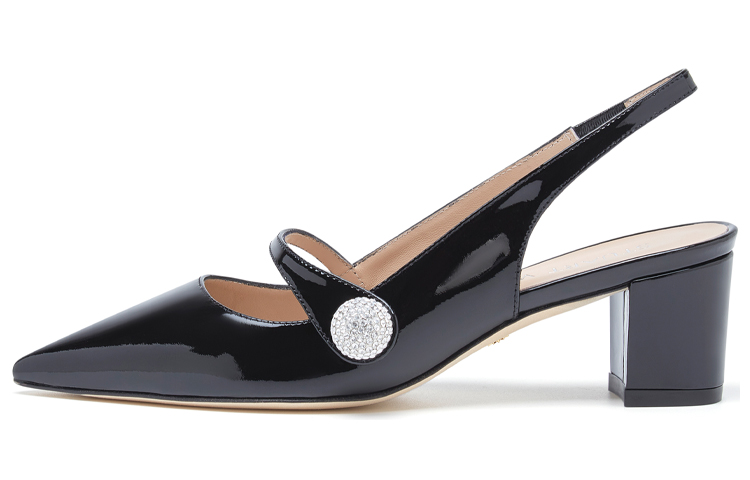 (Women) Stuart Weitzman Maryjane 50 Slingback 'Black Patent' SW2504021-BLK