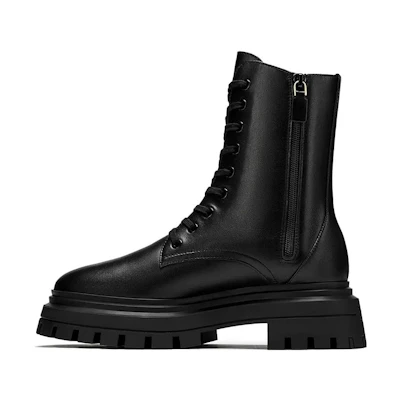 (W) Stuart Weitzman Mid-Calf Marten Boots 'Black Leather'