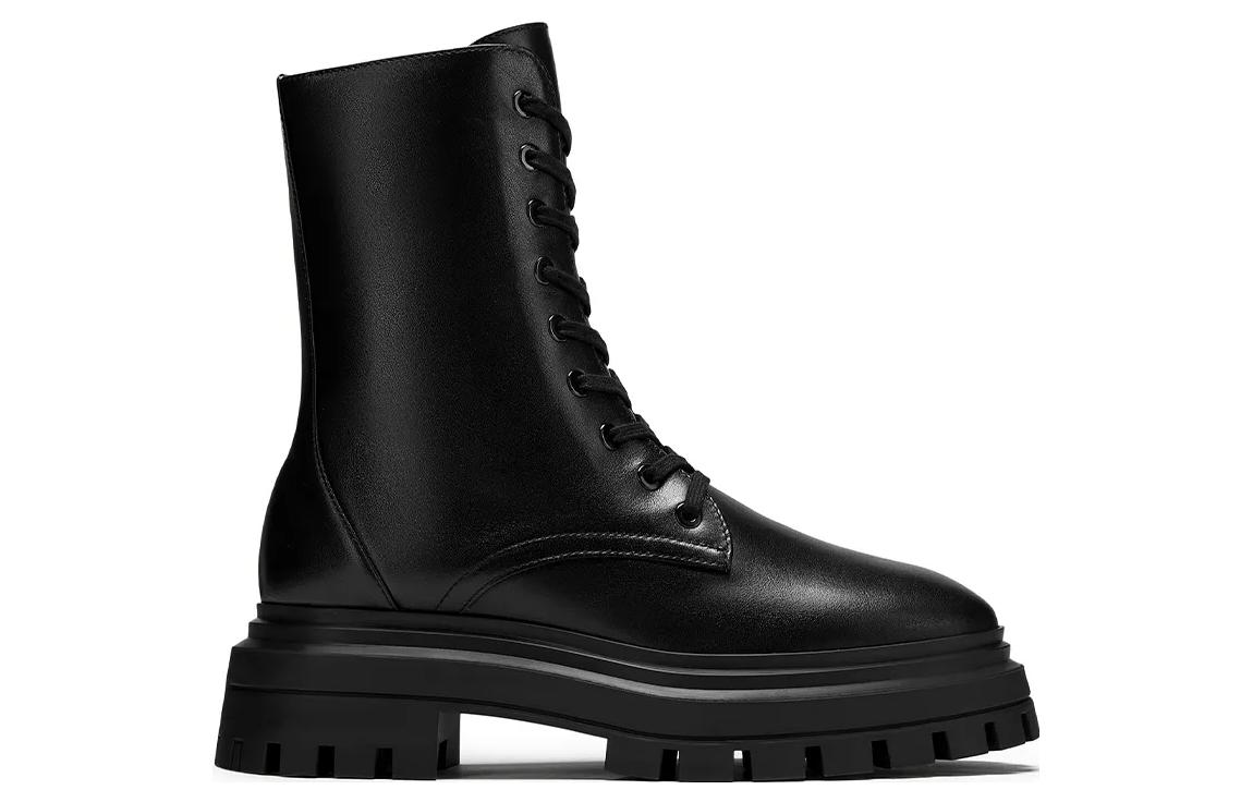 (W) Stuart Weitzman Mid-Calf Marten Boots 'Black Leather' 圖 2