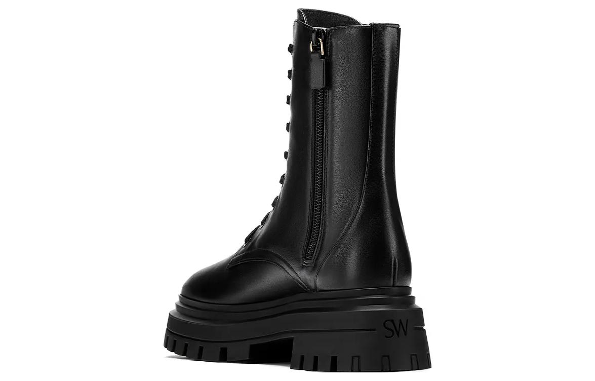 (W) Stuart Weitzman Mid-Calf Marten Boots 'Black Leather' 圖 4