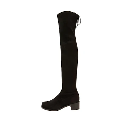 (W) Stuart Weitzman Midland 'Black Over-the-Knee Tie-Back'