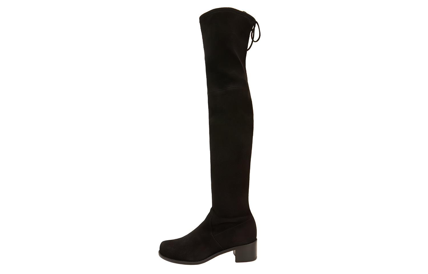 (Women) Stuart Weitzman Midland 'Black Over-the-Knee Tie-Back' WE0901359B-BLK