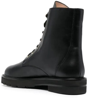 Stuart Weitzman Mila Lift 英倫抗磨損增高皮革作戰馬丁靴 女款 黑色 Shop Stuart Weitzman Mila Lift 英倫抗磨損增高皮革作戰馬丁靴 女款 黑色