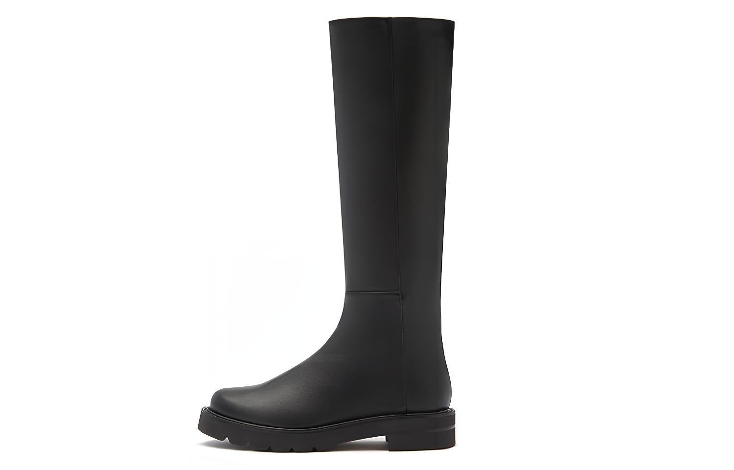 (W) Stuart Weitzman Mila Lift Boot 'Black Leather'