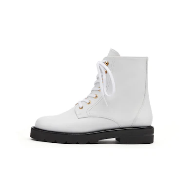 (W) Stuart Weitzman Mila Lift Bootie 'White Leather'